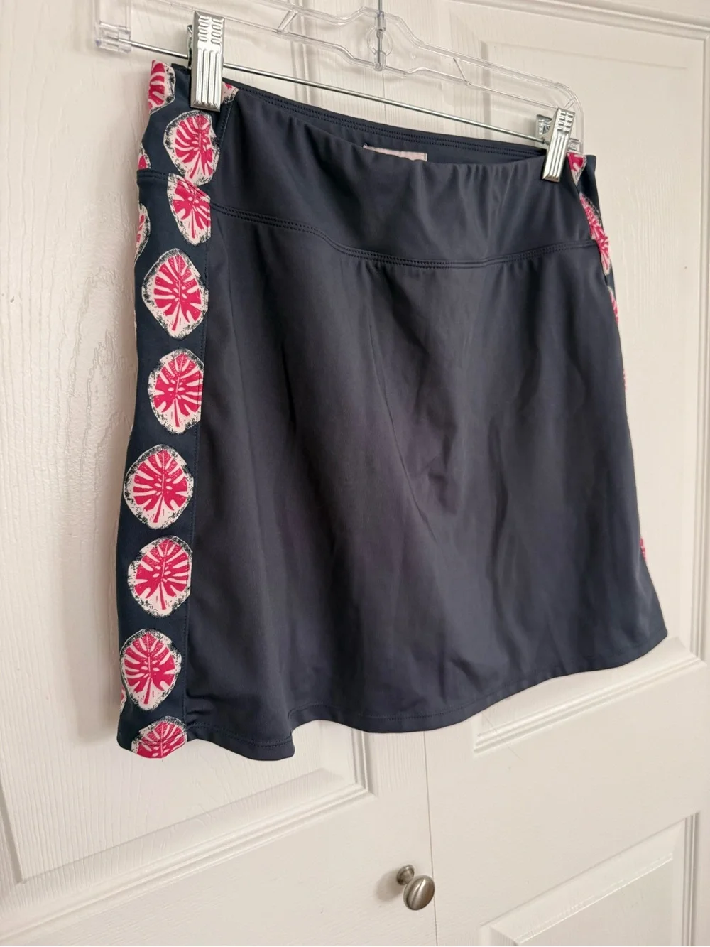 Tommy Bahama Navy Skirt with Pink Floral Side Trim